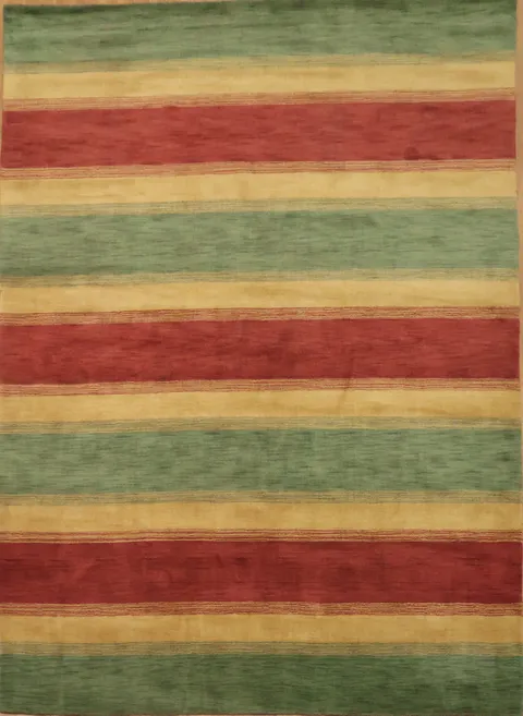 All-Over Striped Gabbeh Oriental Area Rug 9x12