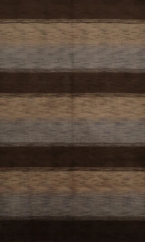 Artisan Crafted Striped Gabbeh Area Rug 6x8 in Rich Natural Tones