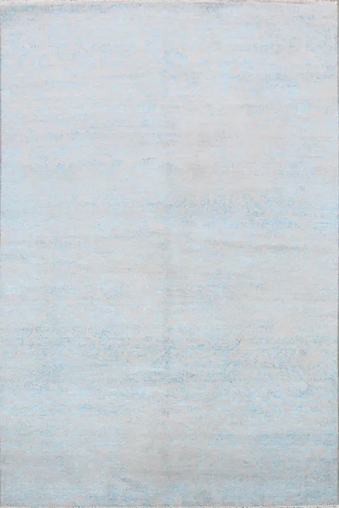 Wool & Silk Geometric Modern Oriental Area Rug 6x9