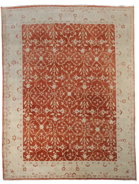 Vegetable Dye All-Over Oushak Egyptian Area Rug 8x11
