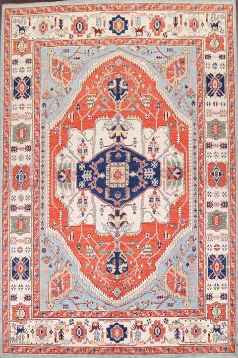 100% Vegetable Dye Heriz Serapi Oriental Area Rug 9x12