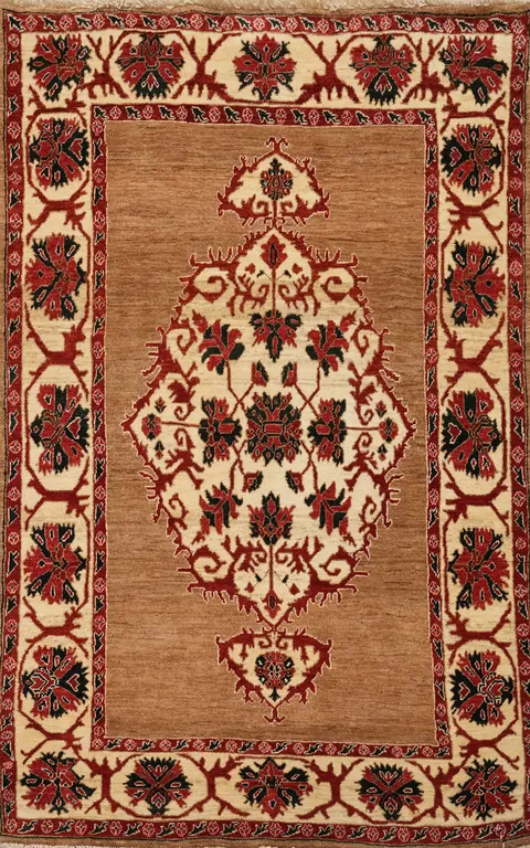 Handmade Wool Geometric Bidjar Persian Rug 4x6