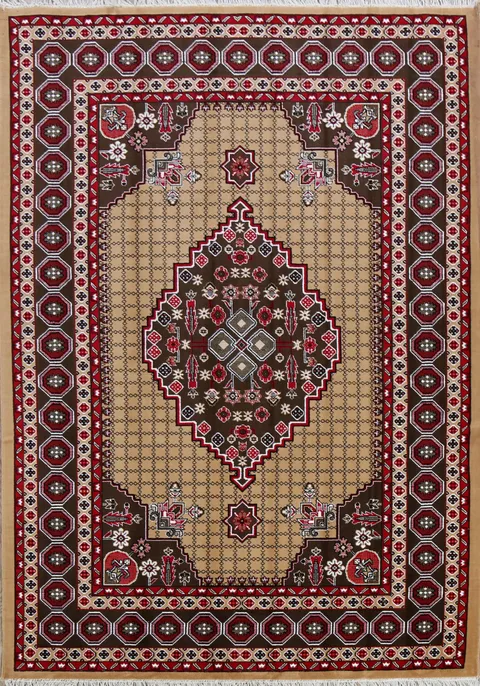 Geometric Tabriz Turkish Area Rug 7x10