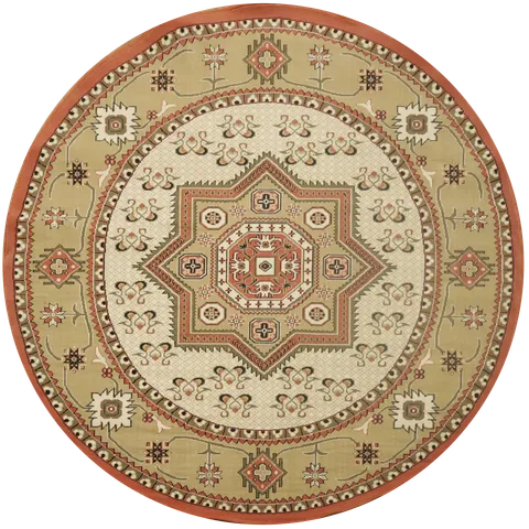 Geometric Kazak Turkish Round Area Rug 6x6