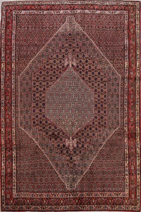 Vintage Geometric Bidjar Persian Area Rug 7x9