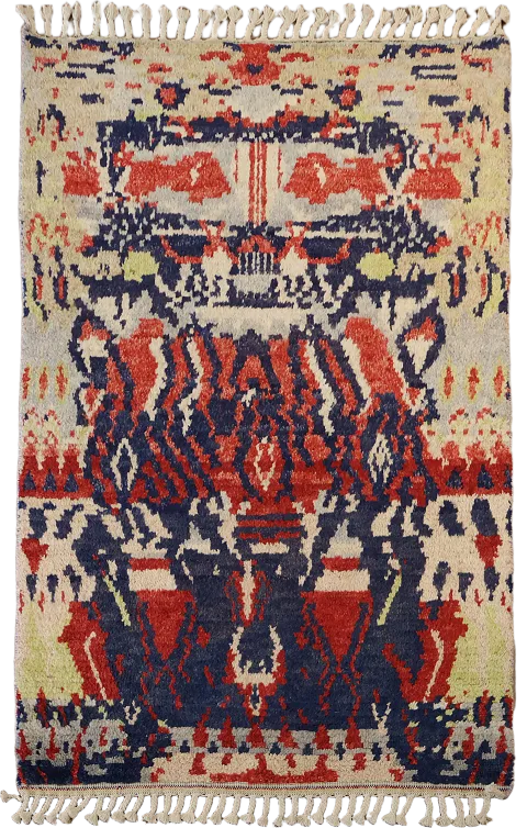 Artisan Crafted Abstract Rug with Vibrant Color Palette 4x6