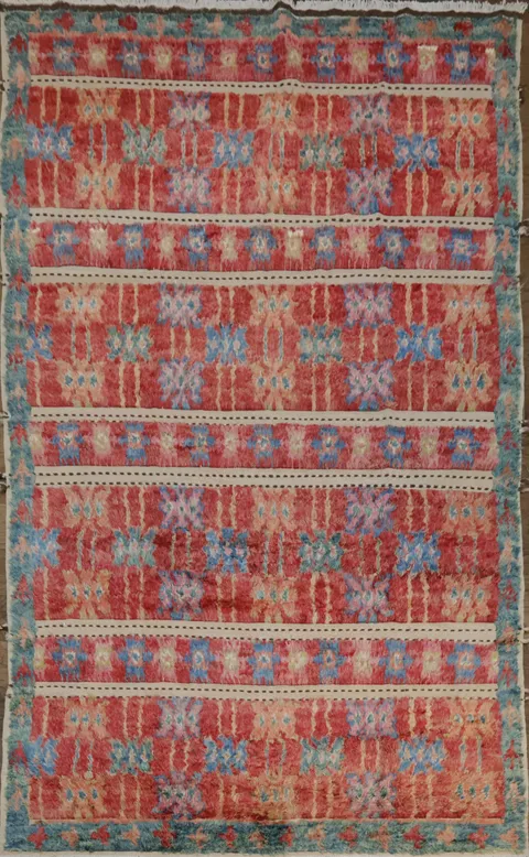 Geometric Plush Shaggy Moroccan Area Rug 6x10