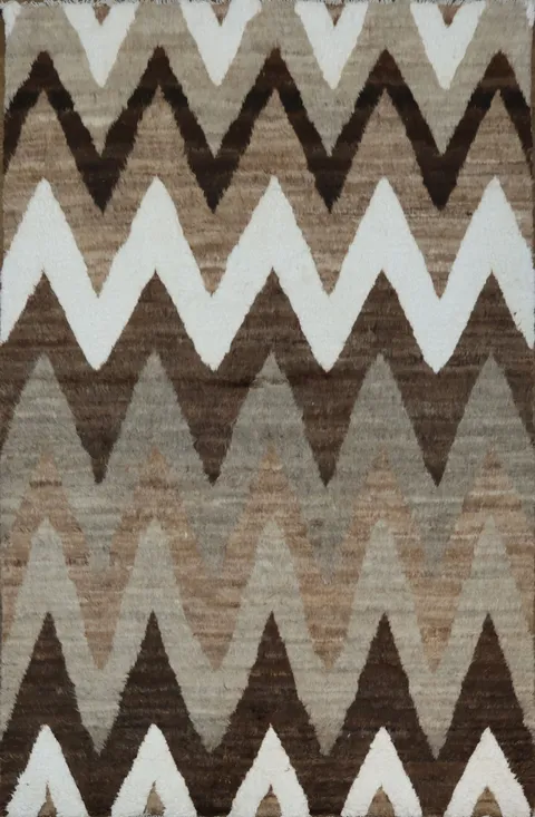 Thick Plush Chevron Shaggy Moroccan Area Rug 6x9