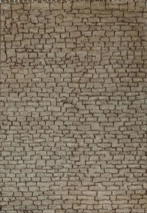 Thick Plush Checkered Shaggy Moroccan Area Rug 6x9