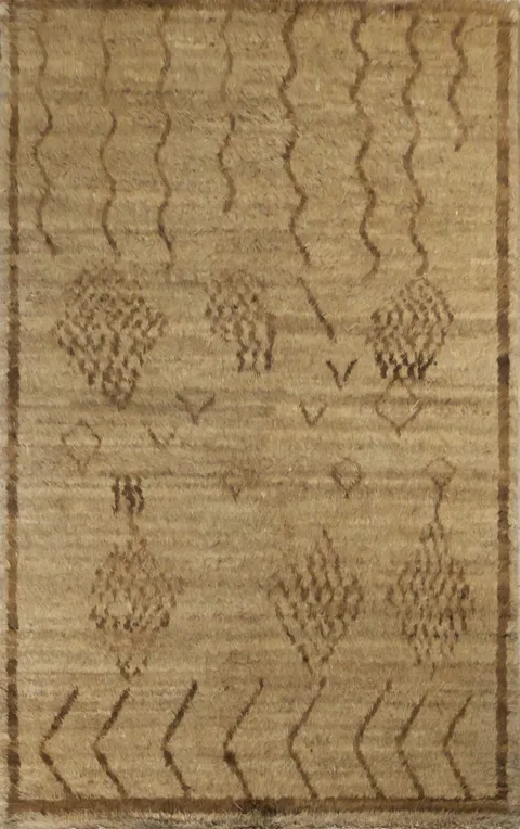Thick Plush Tribal Shaggy Moroccan Area Rug 5x8