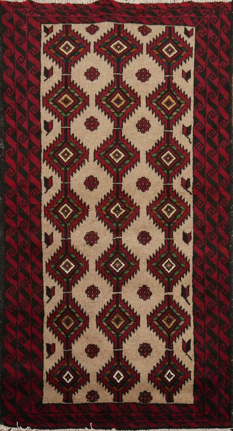 Geometric Balouch Afghan Oriental Rug 3x5