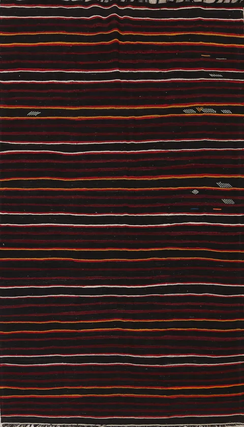 Vintage Stripe Kilim Turkish Area Rug 7x12