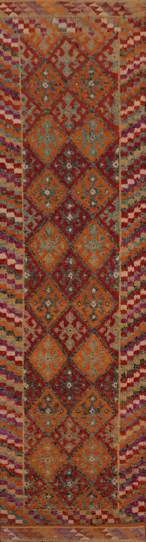 Geometric Moroccan Oriental Runner Rug 3x13
