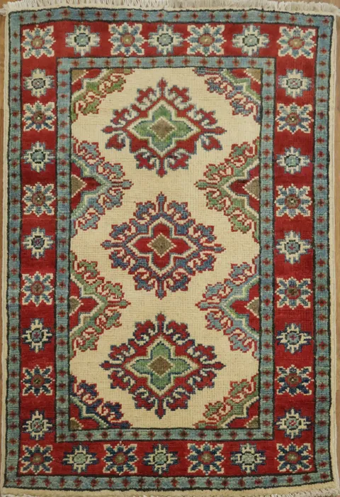Geometric Super Kazak Oriental Area Rug 2x3