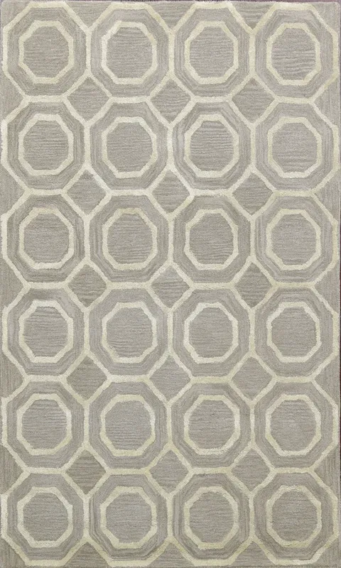 Modern Trellis Oriental Area Rug 4x6