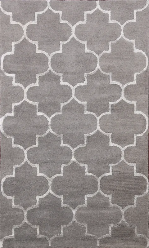 Modern Trellis Oriental Area Rug 4x6