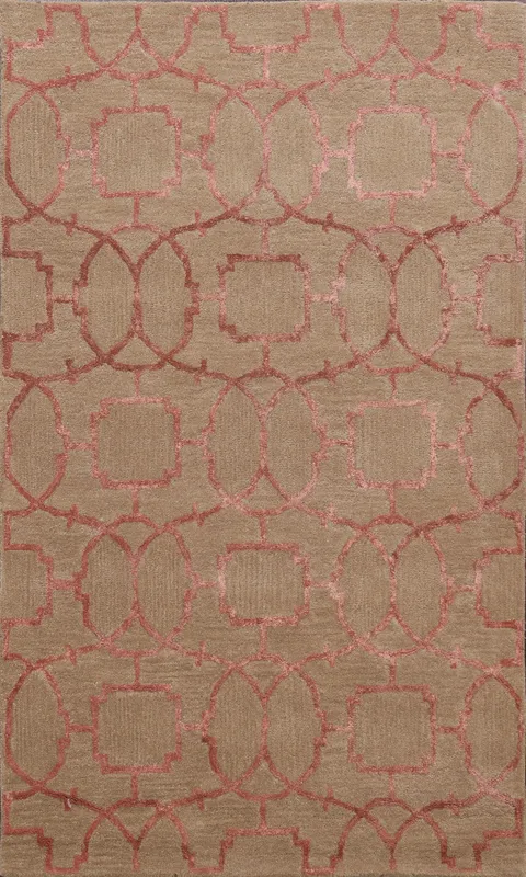 Modern Trellis Oriental Area Rug 4x6
