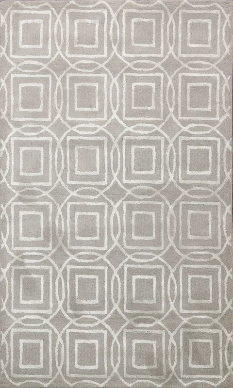 Modern Trellis Oriental Area Rug 4x6