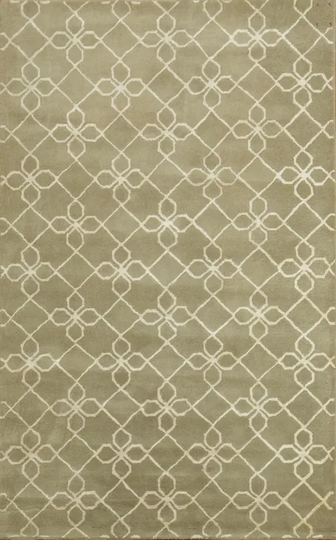 Modern Trellis Oriental Area Rug 5x8