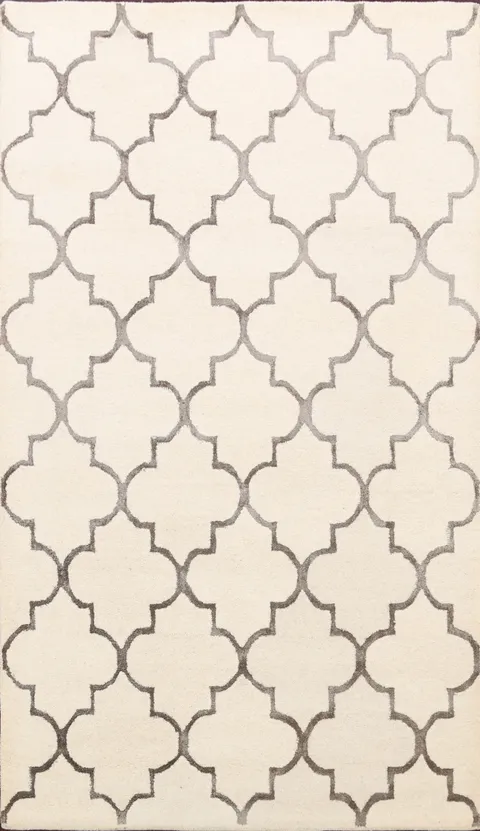 Modern Trellis Oriental Area Rug 5x8