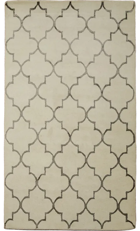 Modern Trellis Oriental Area Rug 5x8