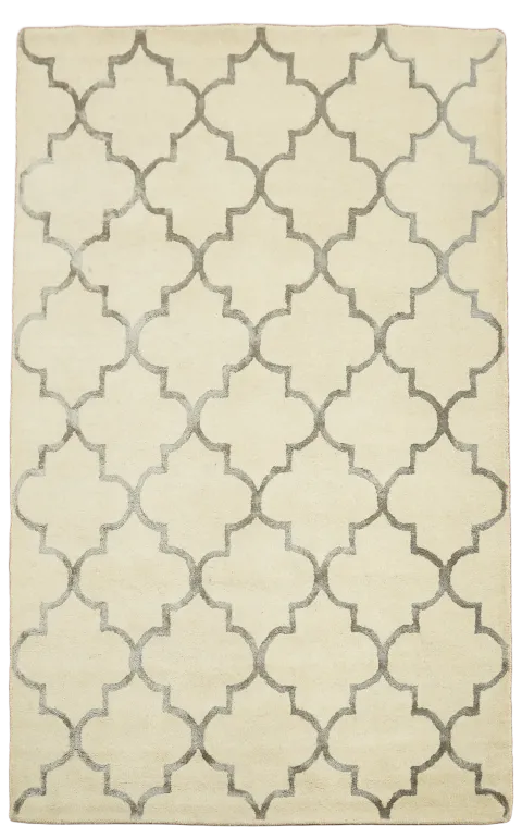 Modern Trellis Oriental Area Rug 5x8