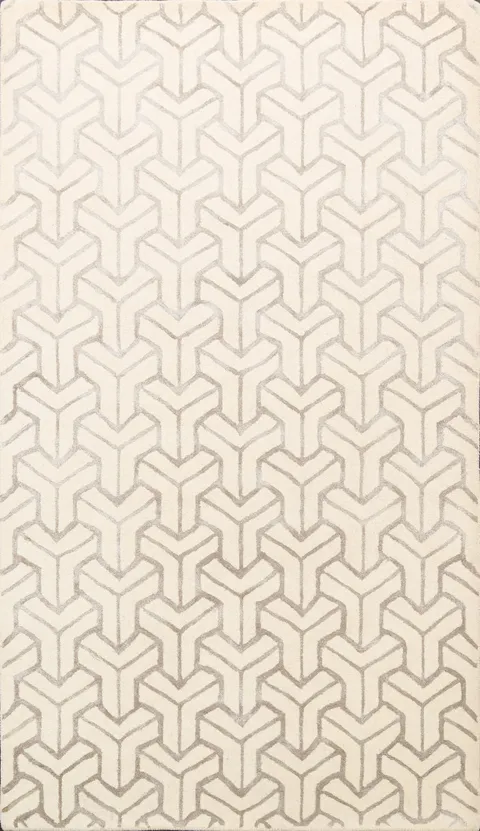 Modern Trellis Oriental Area Rug 5x8