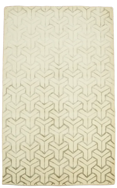 Modern Trellis Oriental Area Rug 5x8