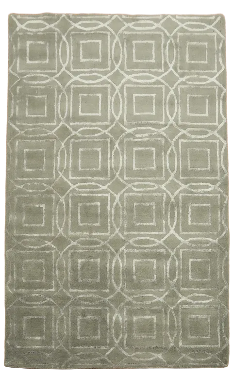 Modern Trellis Oriental Area Rug 5x8