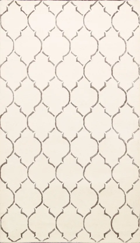 Modern Trellis Oriental Area Rug 5x8