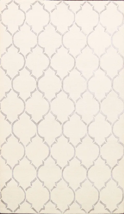 Modern Trellis Oriental Area Rug 5x8