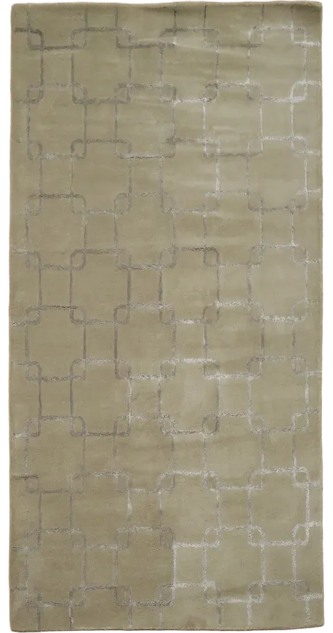 Contemporary Tufted Wool Beige Floor Rug with Subtle Geometric Accents 5x8