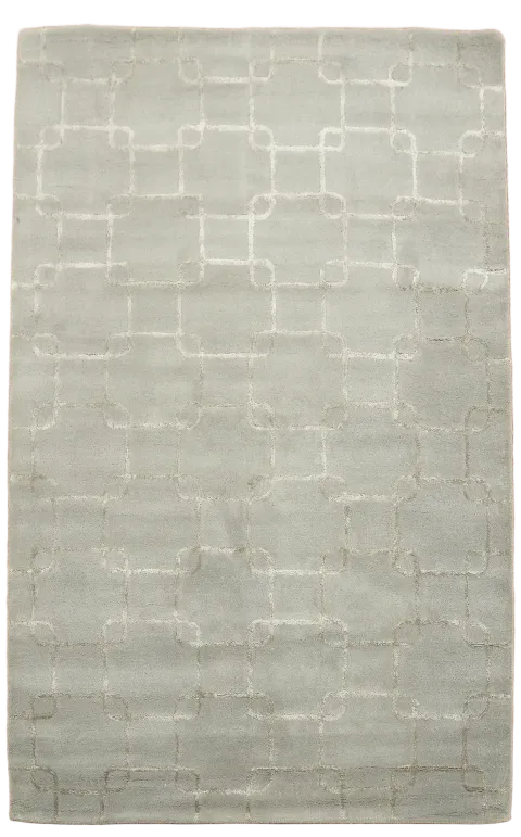 Modern Trellis Oriental Area Rug 5x8