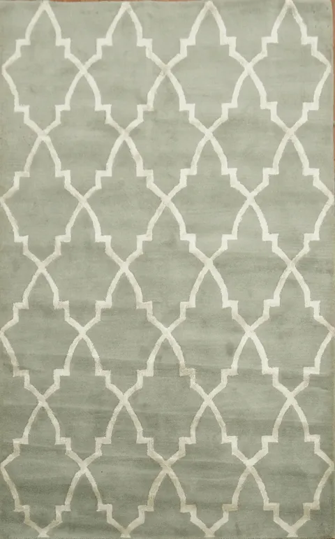 Modern Trellis Oriental Area Rug 5x8