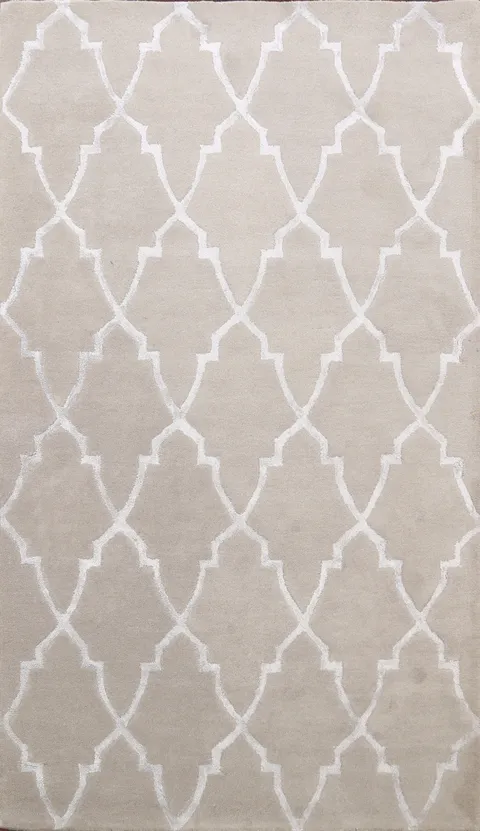 Modern Trellis Oriental Area Rug 5x8