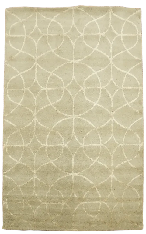 Modern Trellis Oriental Area Rug 5x8