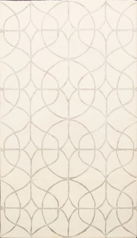 Modern Trellis Oriental Area Rug 5x8