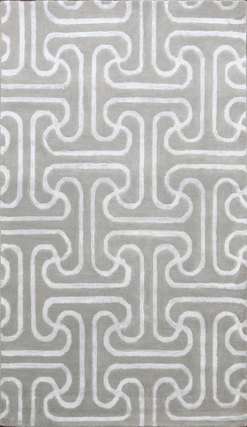 Modern Trellis Oriental Area Rug 5x8