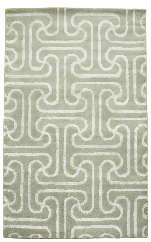 Modern Trellis Oriental Area Rug 5x8
