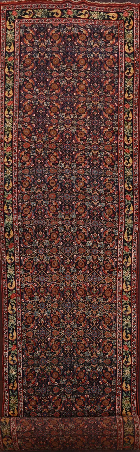 Pre-1900 Antique Bidjar Halvaei Persian Runner Rug 4x30