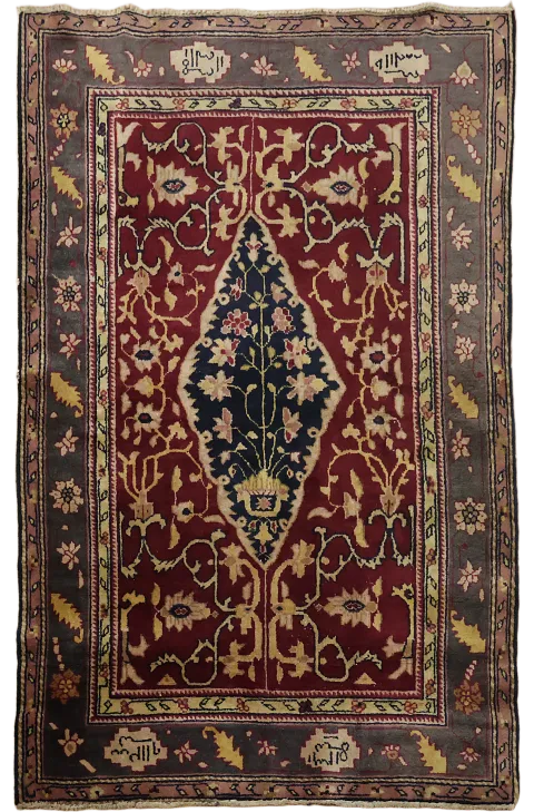 Antique Vegetable Dye Agra Oriental Area Rug 4x5