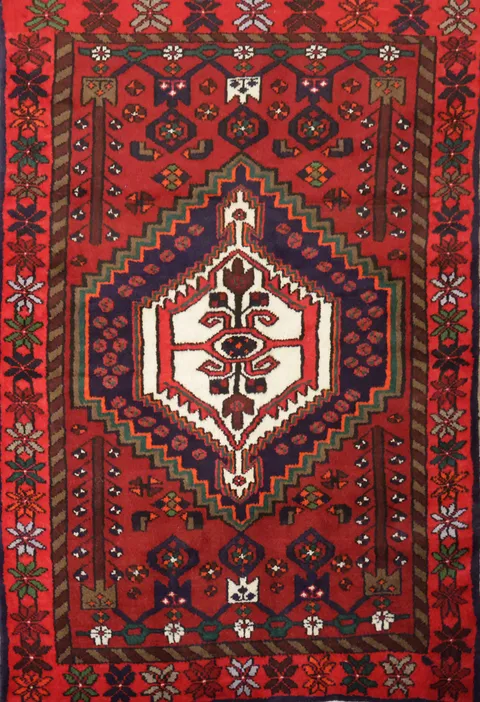 Wool Tribal Hamedan Persian Area Rug 3x5