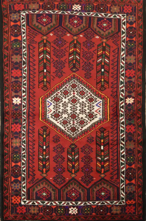 Wool Tribal Hamedan Persian Area Rug 3x5