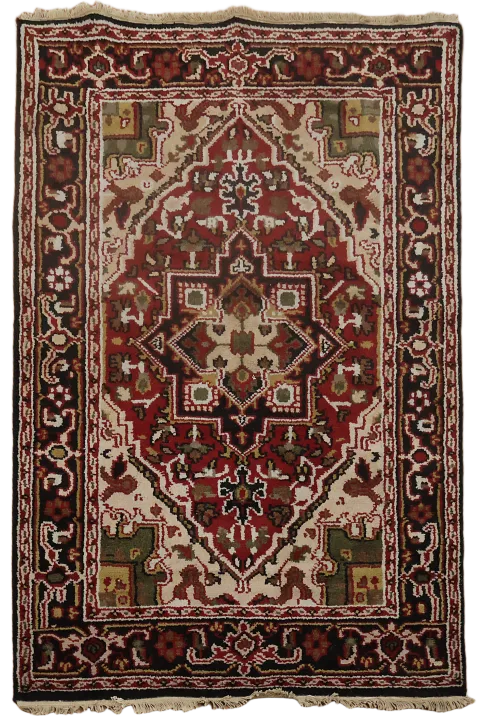 Elegant Traditional Rug with Bold Abstract Design Accents 4x6