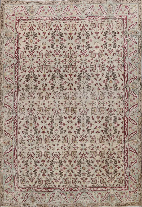 Antique Vegetable Dye Kerman Lavar Persian Area Rug 8x11