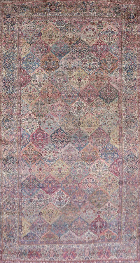 Pre-1900 Antique Intricate Patterned Vintage Rug 11x22