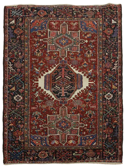 Antique Vegetable Dye Gharajeh Persian Area Rug 5x6