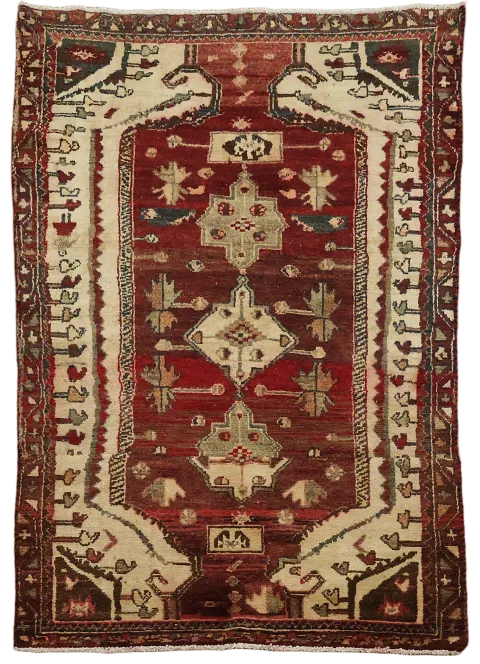 Geometric Bakhtiari Persian Area Rug 4x5