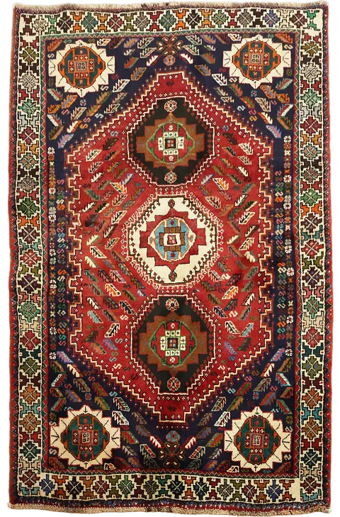 Geometric Shiraz Persian Area Rug 4x6