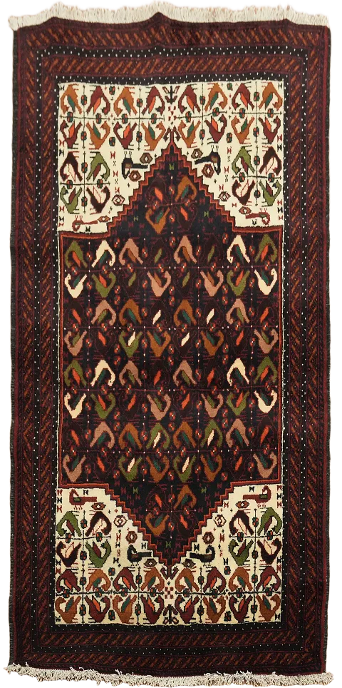 Balouch Afghan Oriental Area Rug 3x6